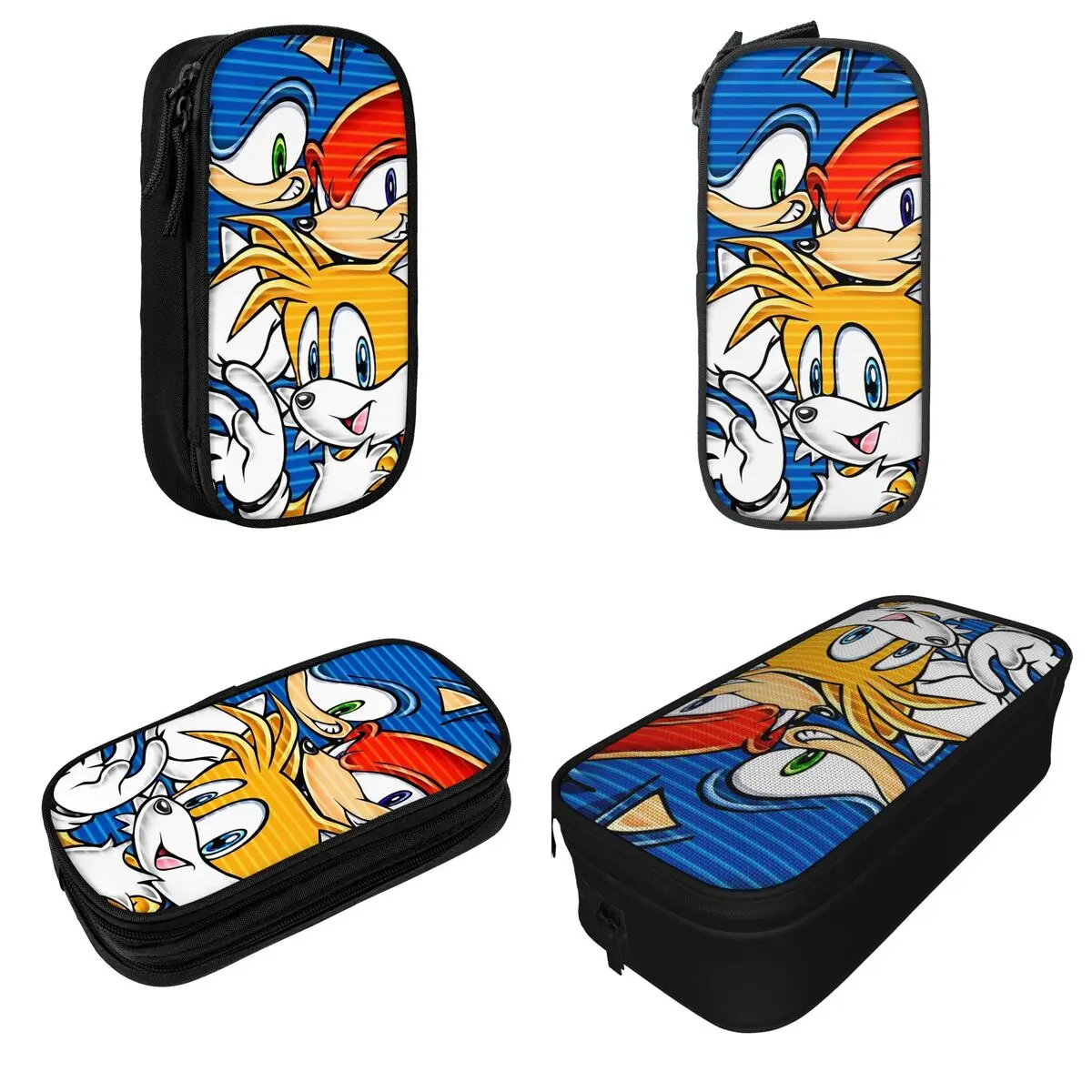 Classic S-Sonices Pencil Case Pencilcases H-Hedgehogs Pen Holder Kids Large Storage Bag Students School Zipper Stationery 2
