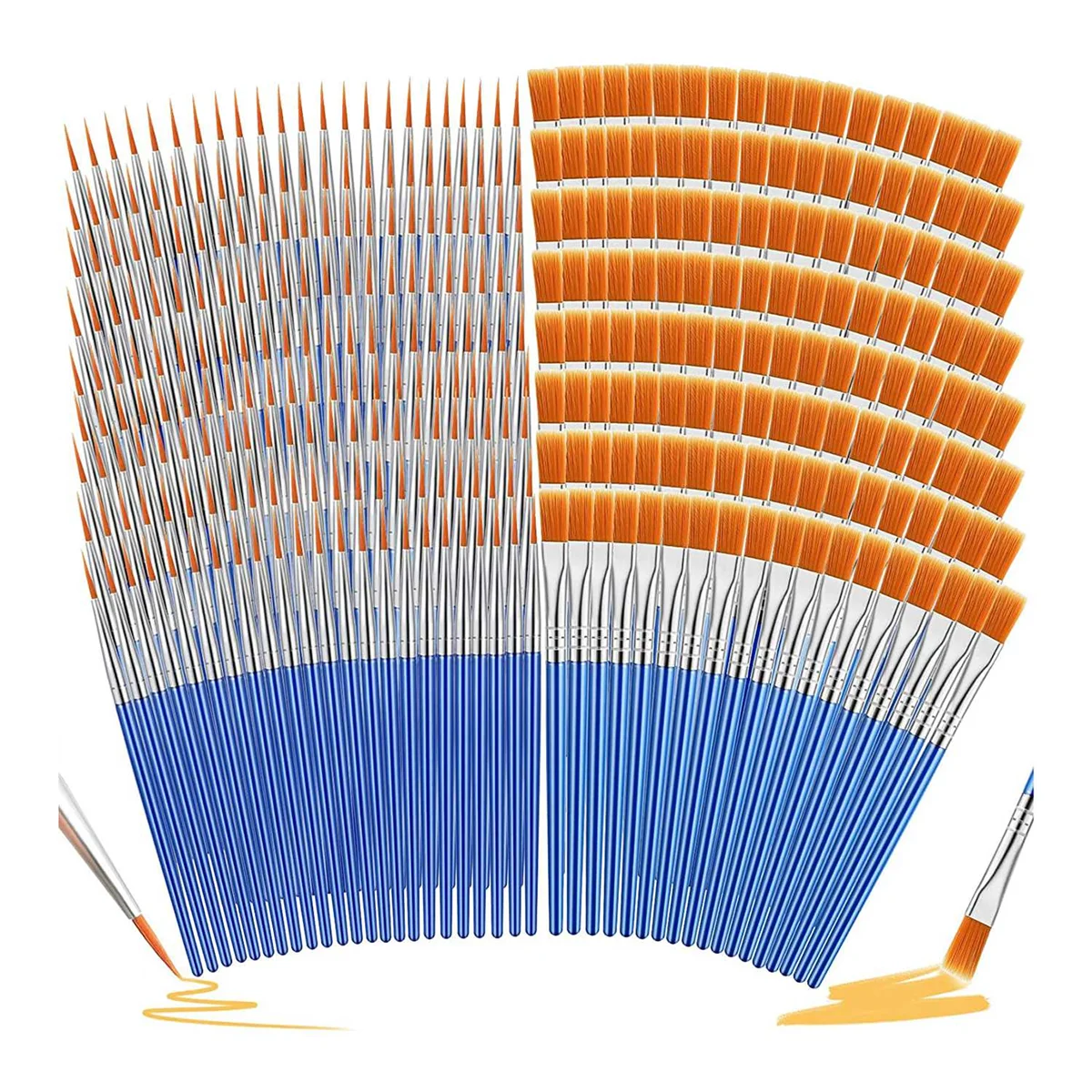 

500 Pcs Paint Brushes Bulk Small Round Flat Paint Brushes Set Flat Tip Paint Brushes Fine Detail Acrylic Paint Brush