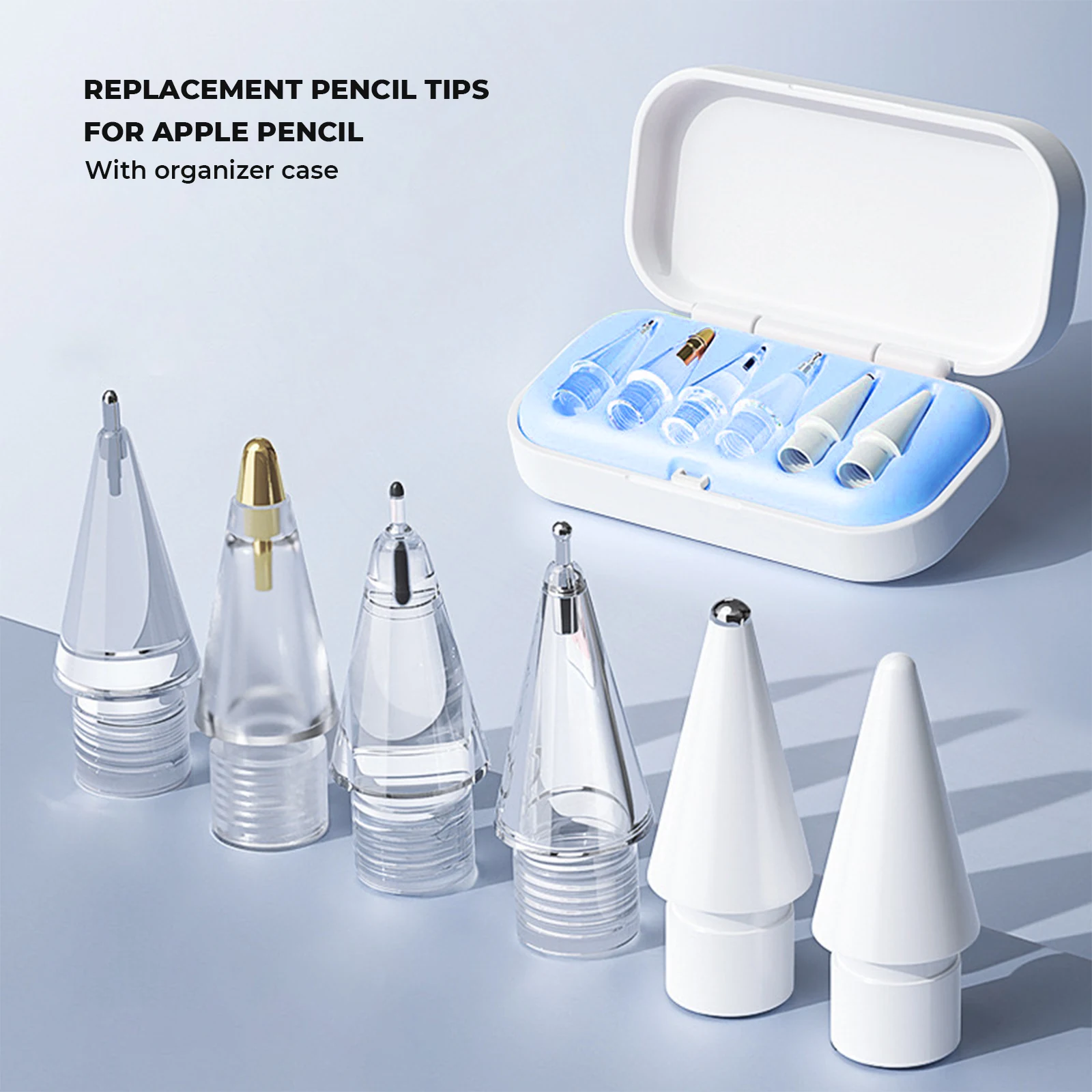 Apple PencilとApple Pencil Tips 6/4 in 1Replacement Pencil Tips For Apple Pencil Pro/2nd Gen/1st