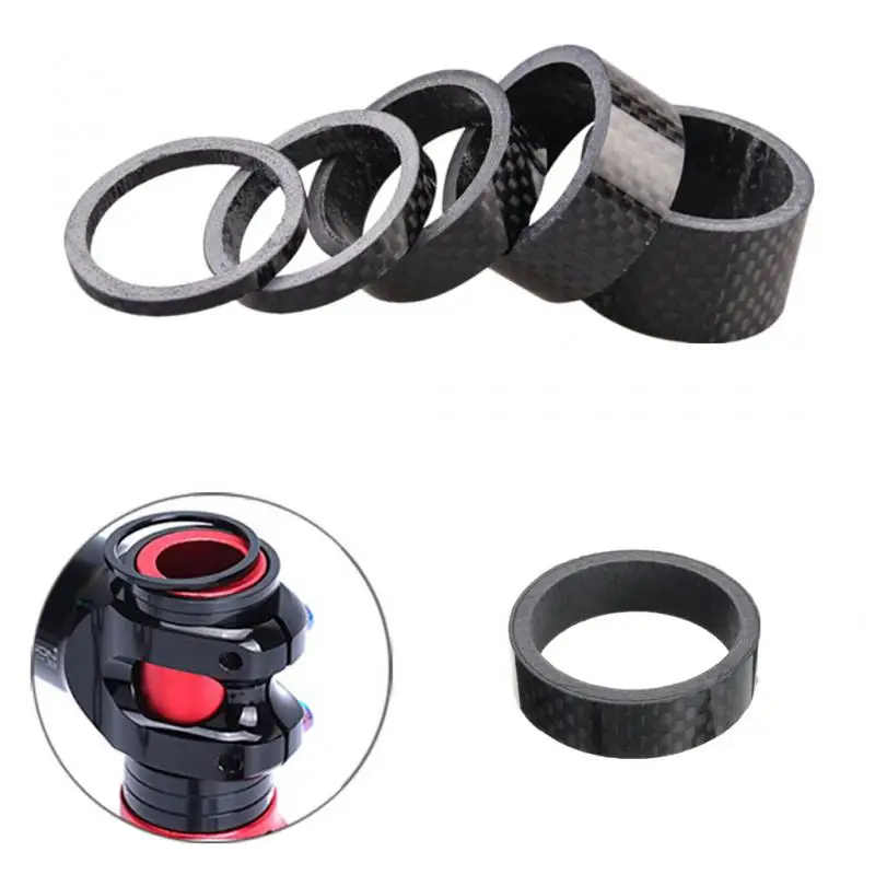 5pcs Carbon Fiber Bike Headset Washer Mountain Bicycle Front Fork