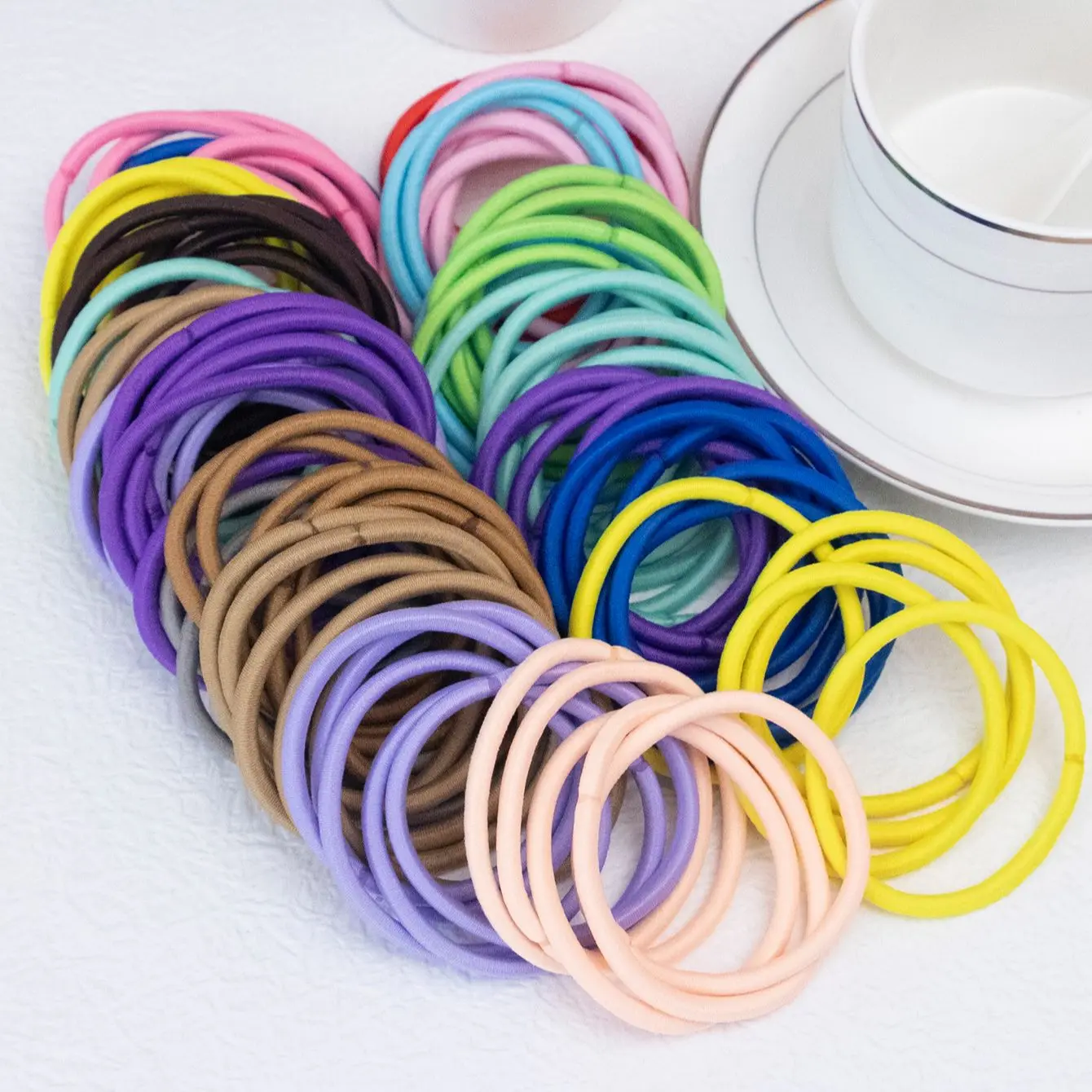 Elastic Hair Rubber Bands para mulheres, Hair Tie Ropes, Ponytail Titulares, Headbands, Scrunchies para meninas, 20 Pcs, 50 Pcs, 100 Pcs