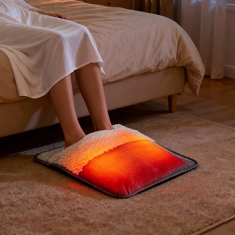 Rechargeable Heating Foot Warmer USB Hot Compress Soft Plush Foot Warmer Supports for Pain Relief Recovery