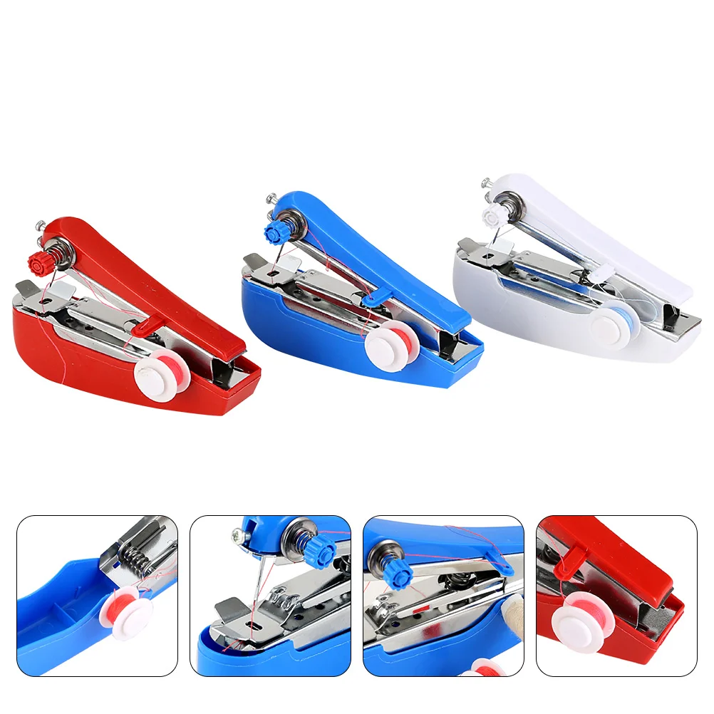 

3 Pcs Sewing Needles Machine Small Portable Stitching Crafting Household Handheld