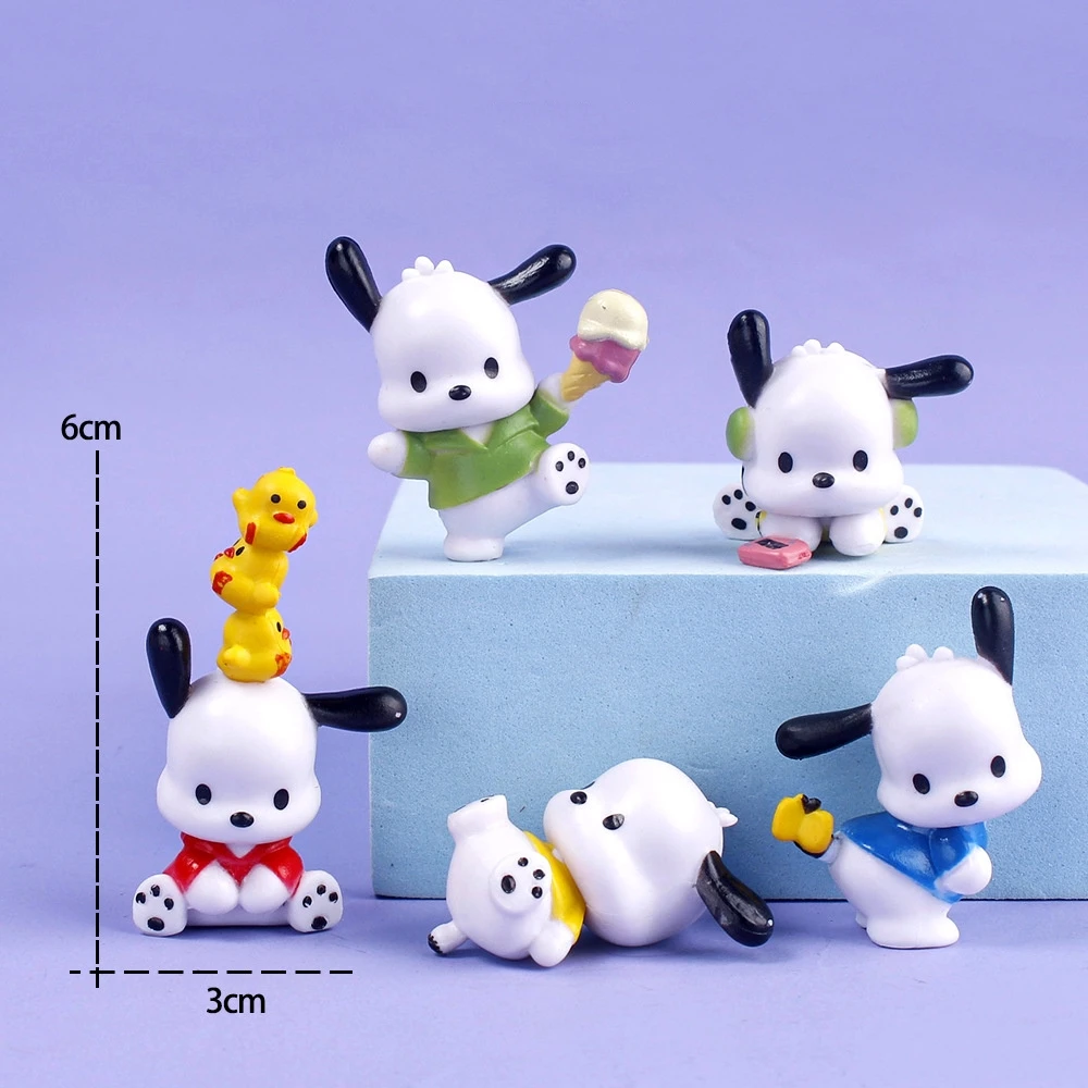

Anime Sanrio Figures Pochacco Action Figure Kawaii Cake Decorate Cartoon Model Ornament Cute Toys for Kids Birthday Gifts Girls