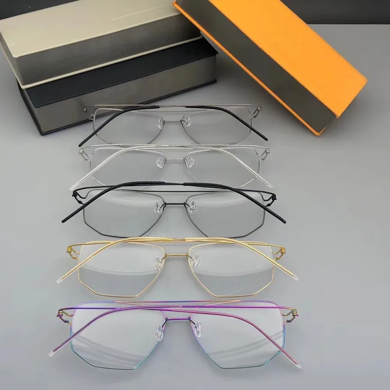 Dänemark Pilot Square Männer Brille Rahmen EDWIN Doppel Strahl Ultraleicht Titan Brillen Frauen Schraubenlose Business Retro Brillen – Detail 16