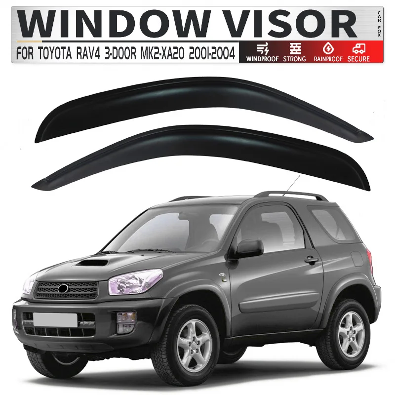 2pcs For Toyota RAV4 3 door 2001-2004 Car Window Visor Awning Shelters Windshield Side Window Rain Sun Shade Auto Accessories