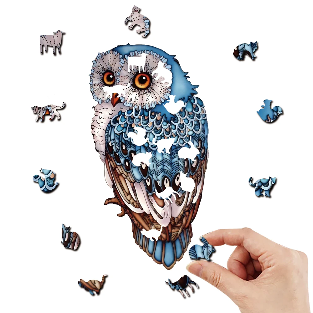 Owl Wooden Puzzle Animal Personalized 3D Decompression Adult Children's Gift Education Children's Toy Game jigsaw puzzles wooden jigsaw puzzles wooden puzzle toys educational puzzles