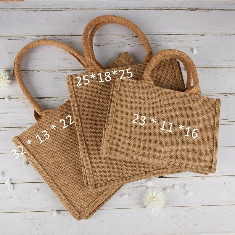 Personalised Beach Bag Personalized Name Bag Jute Beach Bags Flower Girl Wedding Party Market Shopping Bags for Women Custom