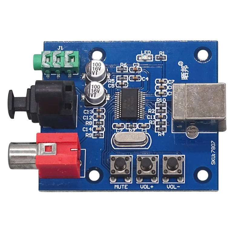 

PCM2704USB sound card DAC decoder module USB input coaxial fiber HIFI sound card decoder has a fever.