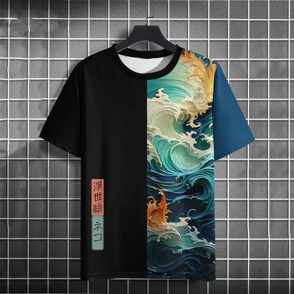 Mens Summer Short Sleeve T Shirt Oversized Tees