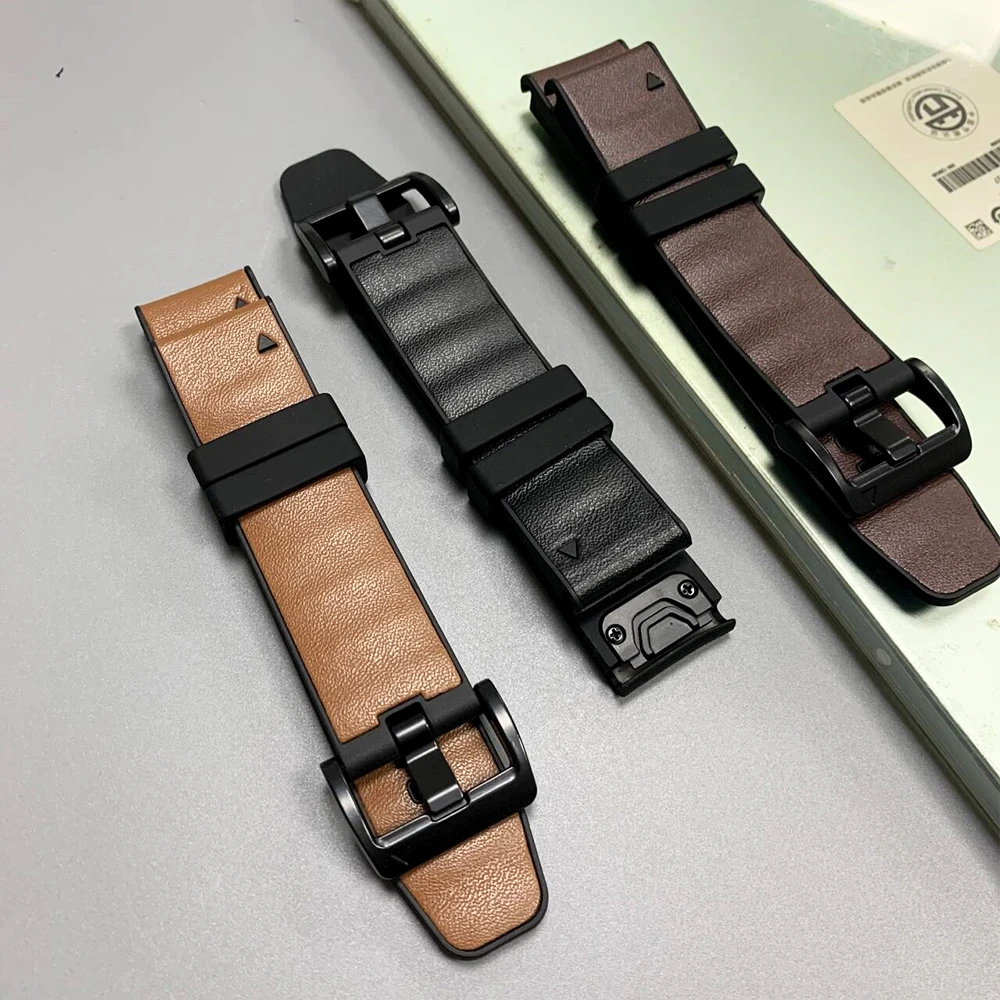 Premium Leather & Silicone Strap – QuickFit 26mm/22mm Band