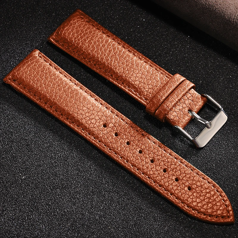 Lychee Grain Leather Quick Release Durable Calfskin Watch Band