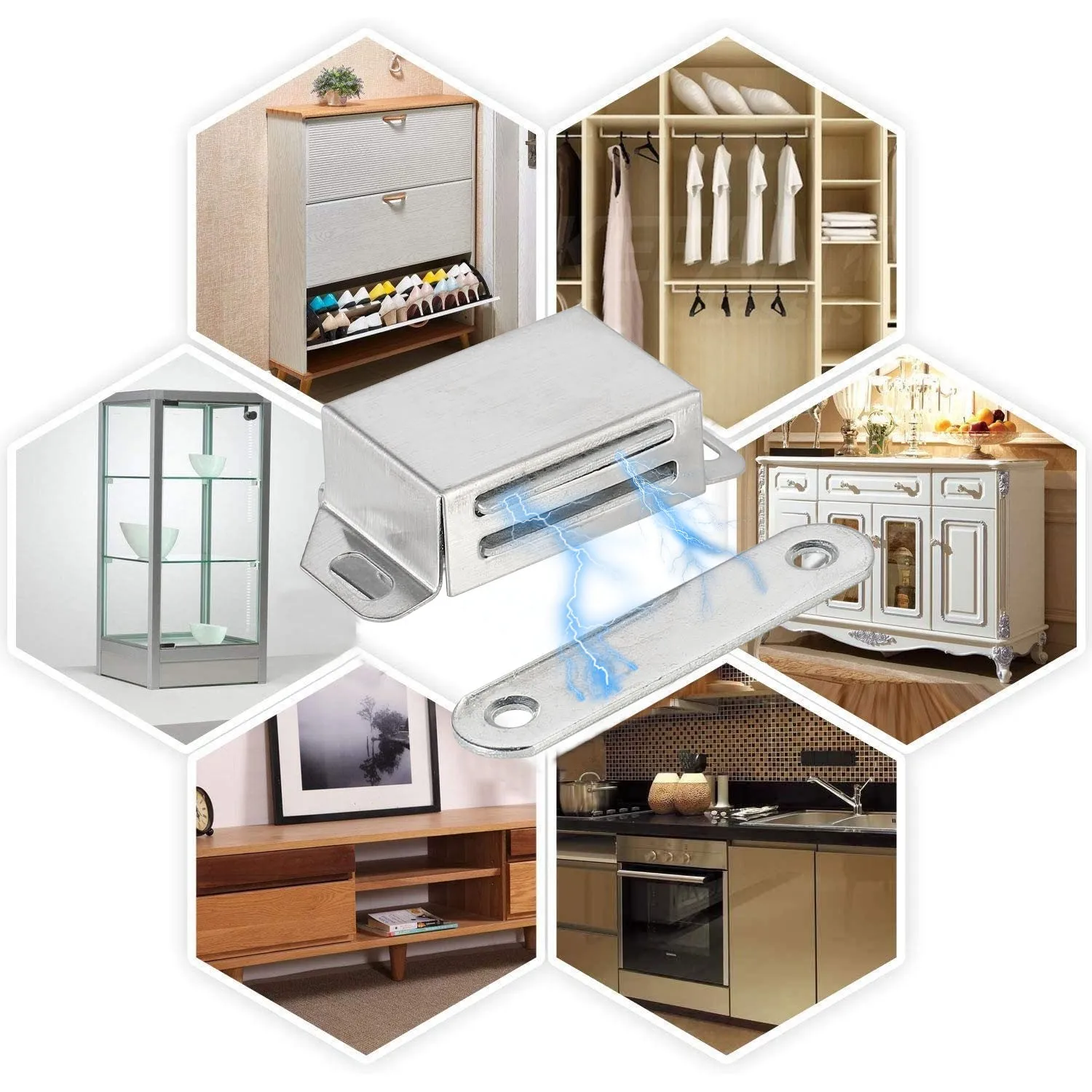 10pcs Magnetic Snapper Door Closer for Cabinet Wardrobe