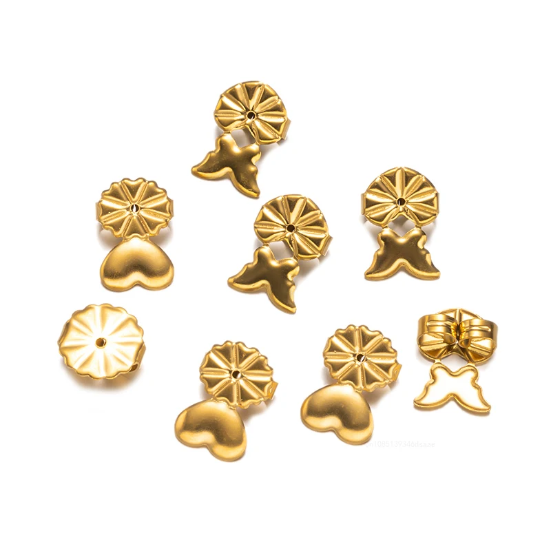 Stainless Steel Earring Lifters Backs Fixtures Hypoallergenic for DIY Heavy Earring Jewelry Making Supplies Accessories 2 Pairs earring back stoppers