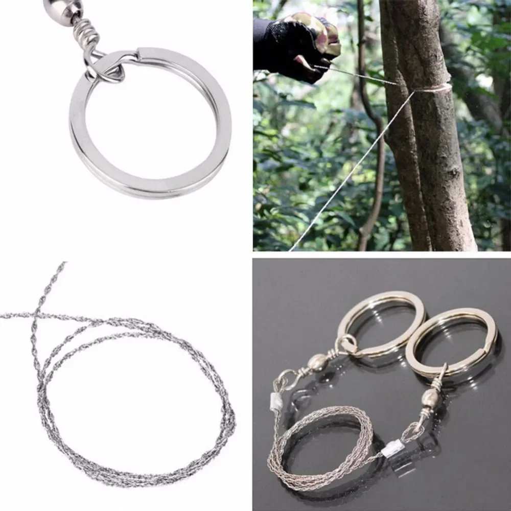

550mm(21.6'') Survival Wire Saw Emergent Camp Hike Outdoor Hunt Fish hand Tool Fretsaw Bushcraft Kit Mountainclimb Cut