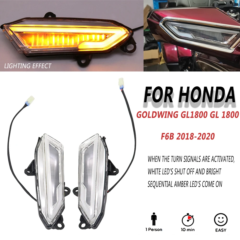 

Светодиодный индикатор поворота на зеркало заднего вида для мотоциклов Honda Goldwing GL1800 GL 1800 F6B 2018-2020 Gold Wing