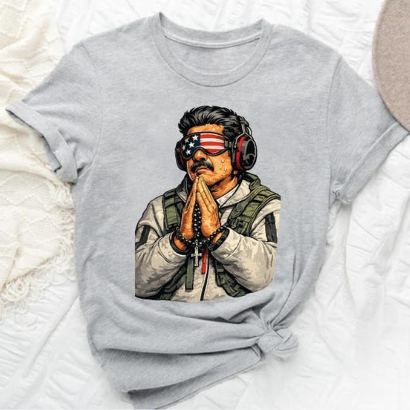 Support Venezuela Shirt,Anti War Shirt,Nicolas Maduro Praying for Venezuela Children,No Blood for Oil High Quality Cotton Tees