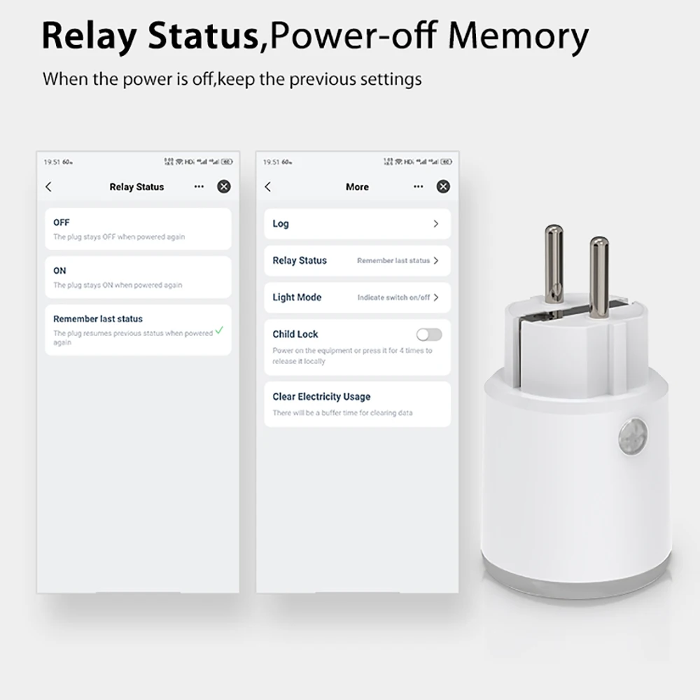 Tuya Homekit Matter Smart Power Plug Wifi 16A Power Meter Remote Control EU Outl