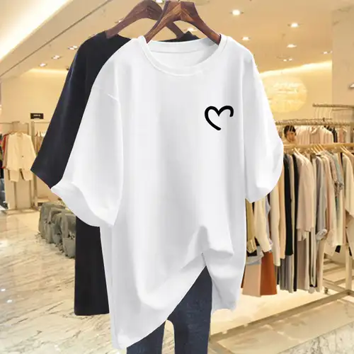2024 New Summer American Large Top Fashion Trend Round Neck Printed Loose Oversized Casual Short Sleeved T-shirt for Women - Image 9
