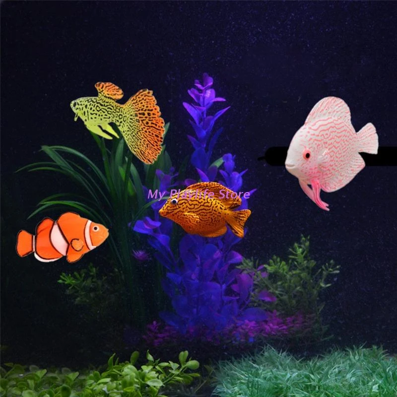 criticus Bij Niet modieus Kunstmatige Vis Aquarium Siliconen Drijvende Moving Ornament Met Zuignap  Fish Tank Decor Heldere Kleur Siervissen| | - AliExpress