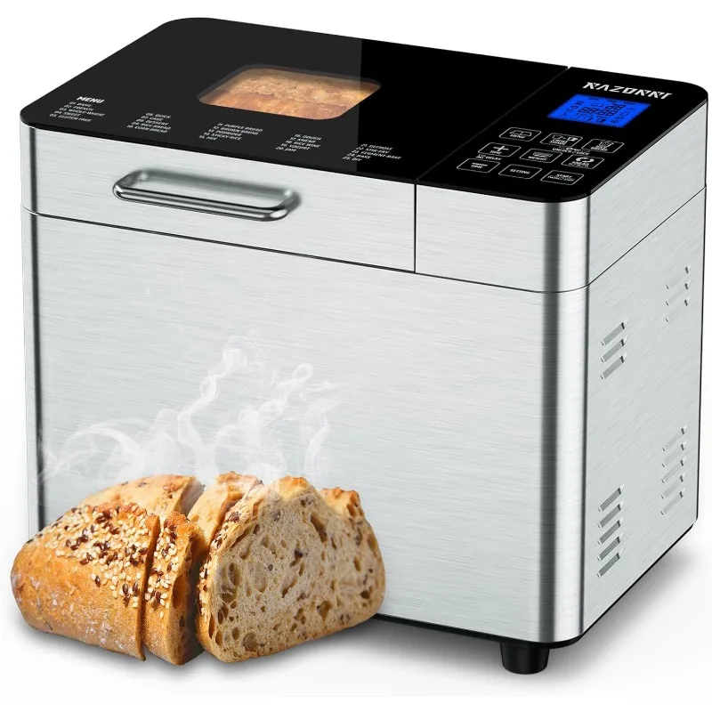 Stainless Steel UL Certified, 25-in-1 Bread Maker Machine