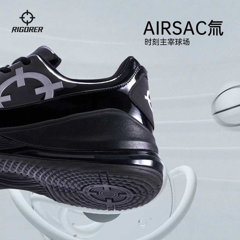 リゴラー1 黒 RIGORER 2023 Men's Referee Shoes Black Glossy Low-Top