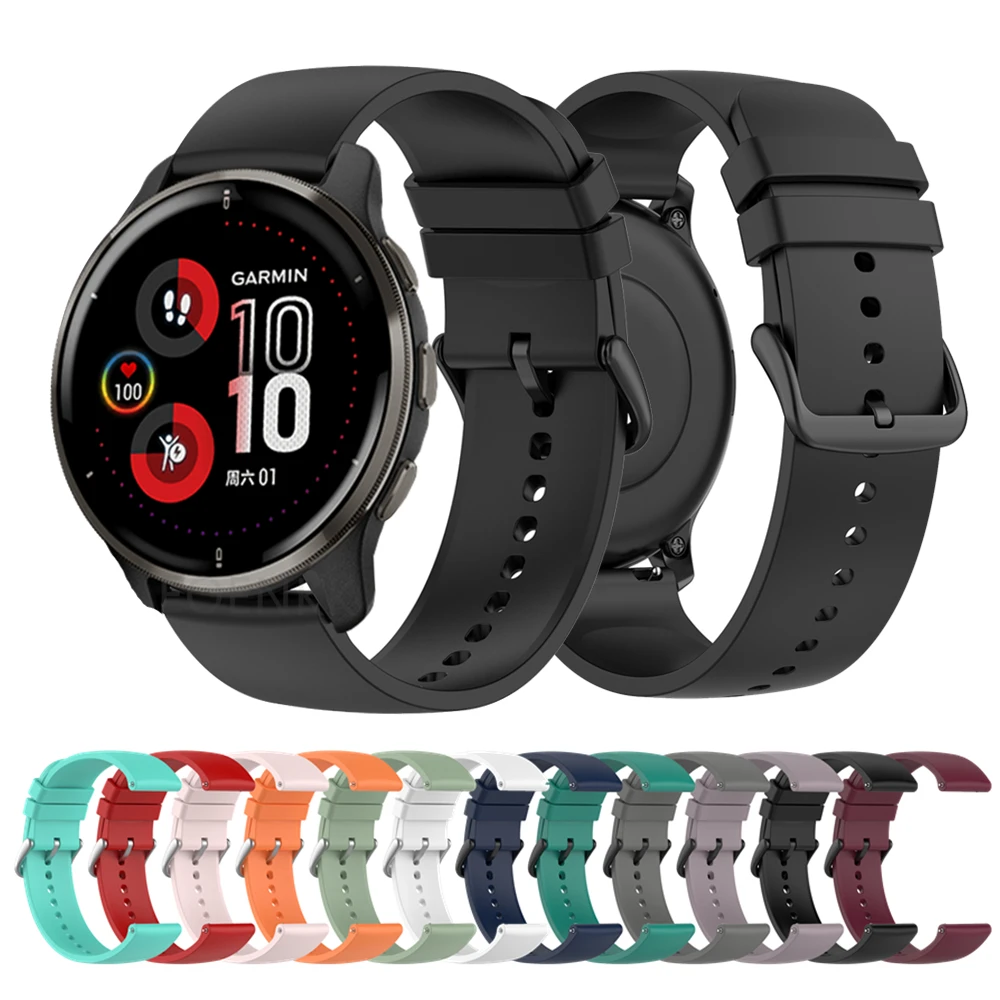 Силиконовый спортивный браслет для Garmin шнур 2 Plus ремешок Vivoactive 4 3/Forerunner 245 158/Vivomove