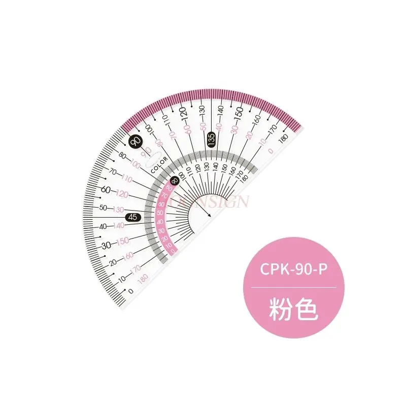 1개 고투명도 각도기, 반원형 미터, 명확하고 내구성이 뛰어난 각도, 정확한 수치값