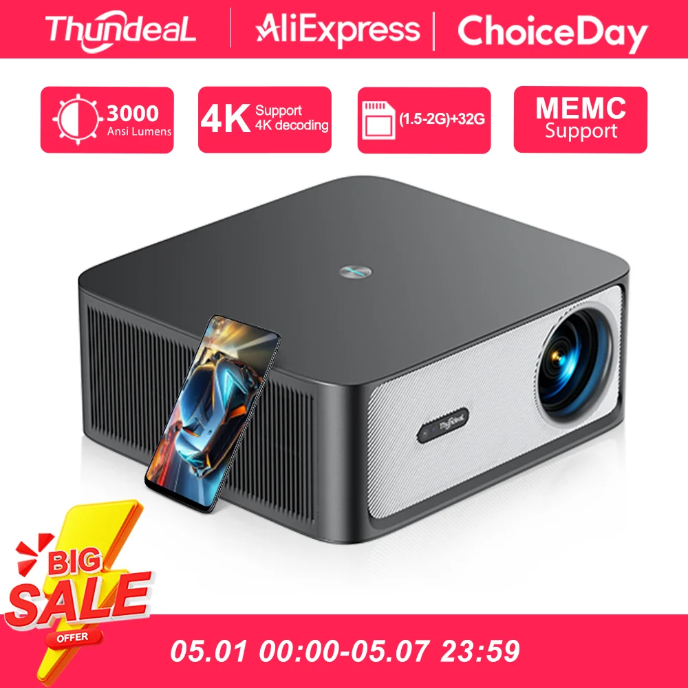 Thundeal プロジェクター TD98Pro ThundeaL TD98Pro 4K LED Projector 1080P Home Theater