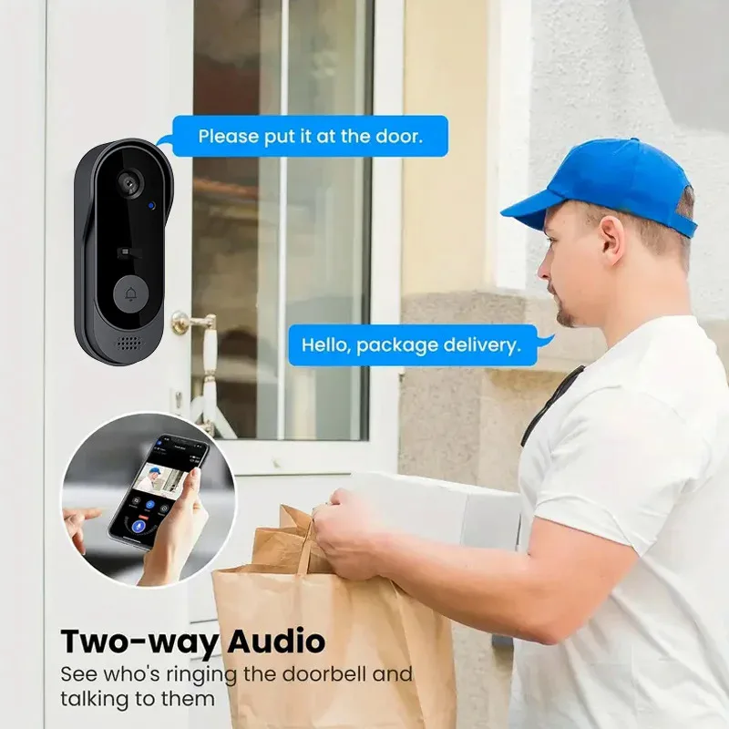 Campanello Video Wireless UrbanHui Con Pannello Solare, 1080P, Visione Notturna, IP65, Compatibile Tuya