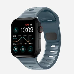 Breathable Silicone Sport Band for 42 44 45 49mm (Marine Blue)
