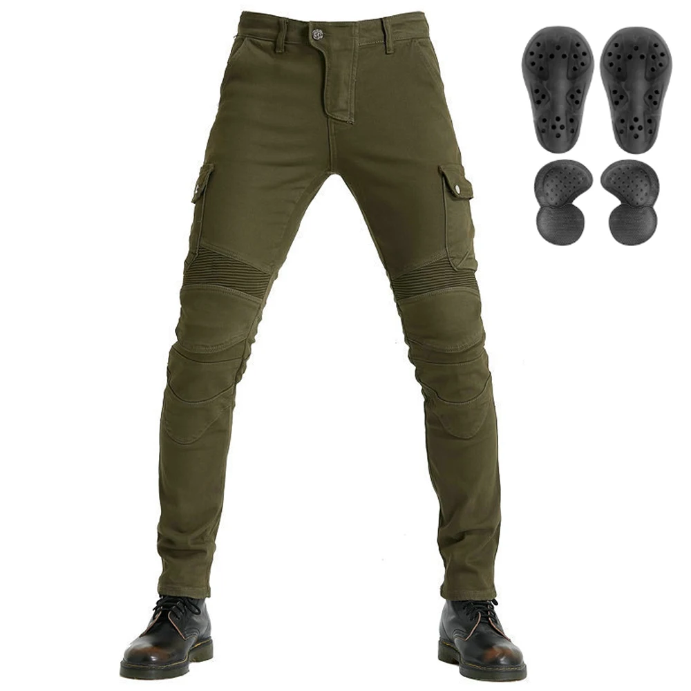 야외 오토바이 라이딩 진 캐주얼 다용도 라이딩 팬츠 오토바이 스트레치 안티폴 멀티 포켓 디자인