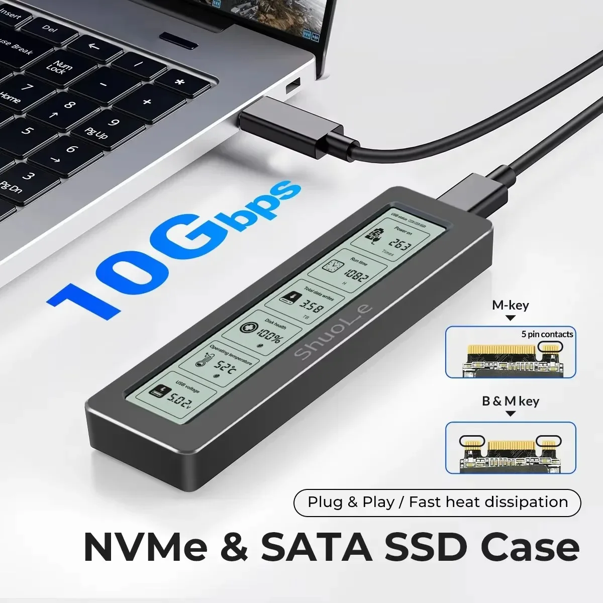 M2 SSD NVMe Enclosure USB 3.2 Gen2 10Gbps PCIe SSD Box M.2 NGFF SATA Case external hard drive case ssd enclosure hard drive enclosure hard disk case external hard drive box hdd case enclosure