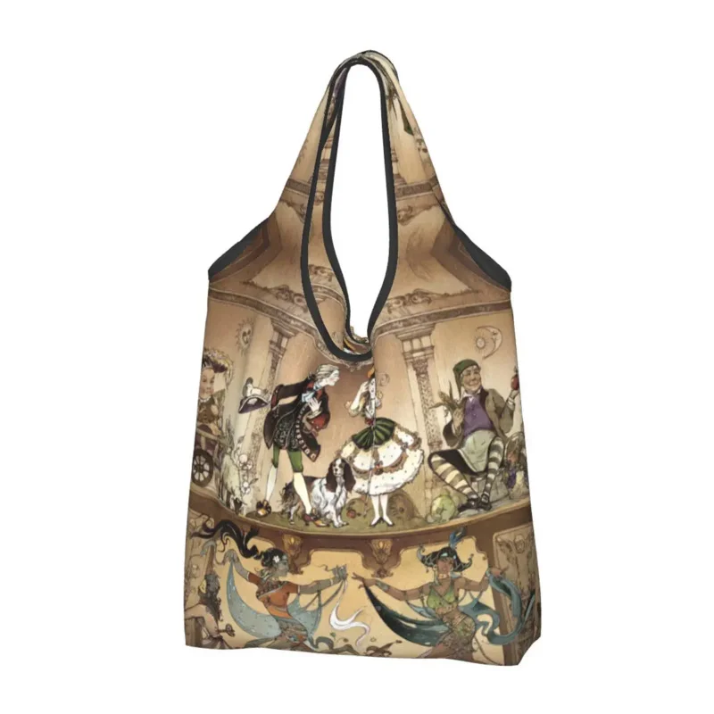 

Reusable Vintage The Nutcracker Ballet Dancing Shopping Women Tote Bag Portable Groceries Shopper Bags