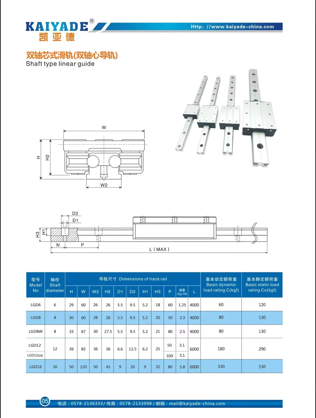 Description Picture 5 of itemLGD6 External Dual-axis Linear Guide Rail and Linear Guide Block 600-1000mm Double Axis Outer Roller Bearing Guide and Block Set