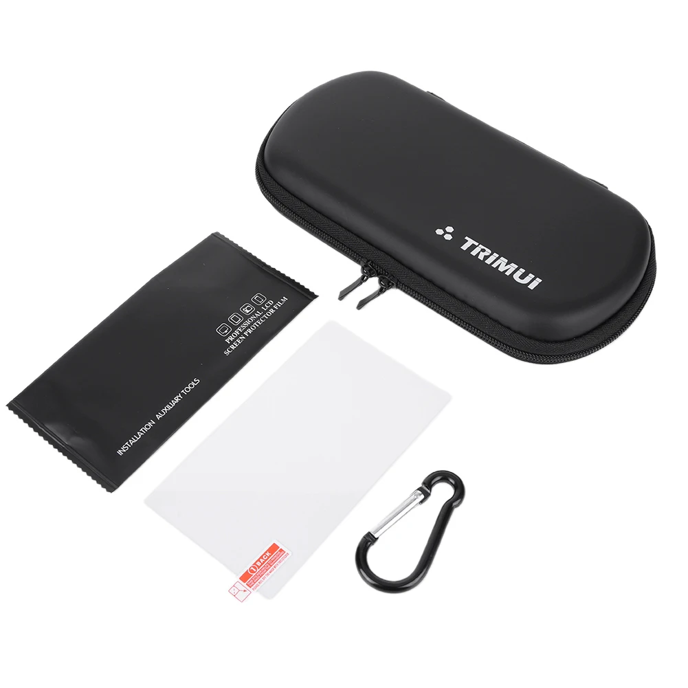 For Trimui Smart Pro Game Console EVA Hard Carrying Case with Tempered Glass Film EVA Protective Case Waterproof Storage Bag