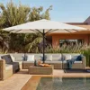 Patio Umbrella, 13.1' x 13.1' Aluminum Large Umbrella Umbrella Base, Heavy Duty Umbrella for Garden, Deck and Park Pool, Beige 1