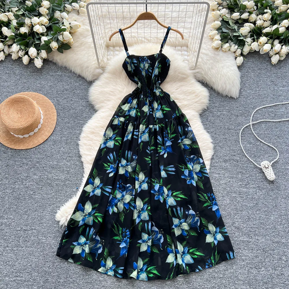 أنيقة خمر مثير طباعة أكمام الجنية ألف خط الصيف الن...