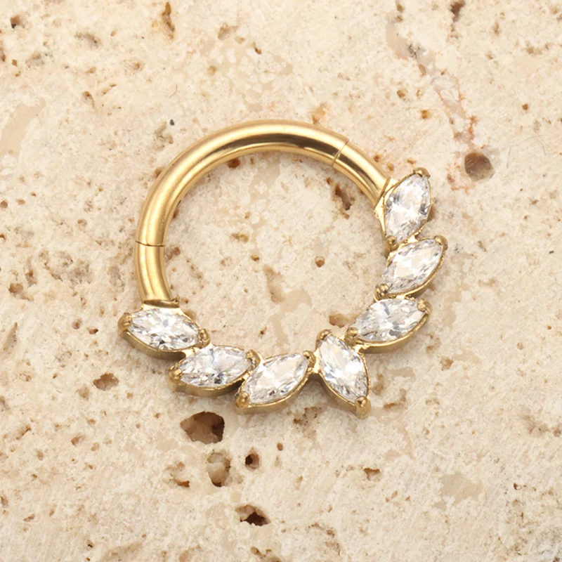 ASTM F136 Titanium Ear Piercing Marquise CZ Hinged Segment Nose Ring Cartilage Hoops Women Rook Septum Clicker Piercing Jewelry | Sale Bangladesh ASTM F136 Titanium Ear Piercing Marquise CZ Hinged Segment Nose Ring Cartilage Hoops Women Rook Septum Clicker Piercing Jewelry Sale Bangladesh