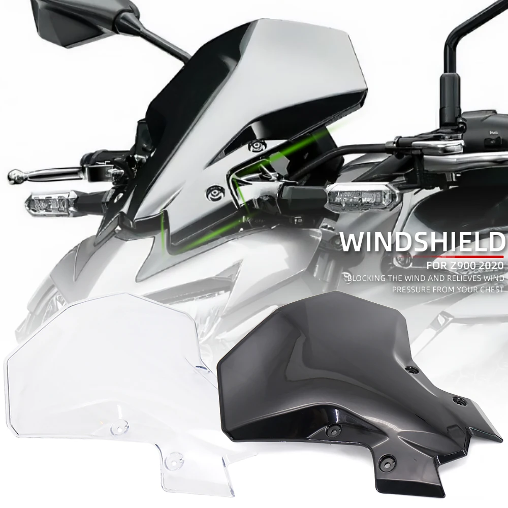 

Motorcycle Windscreen Windshield Covers Screen 2 colors Lens Motorbikes Deflector For Kawasaki Z900 Z 900 2020-2021