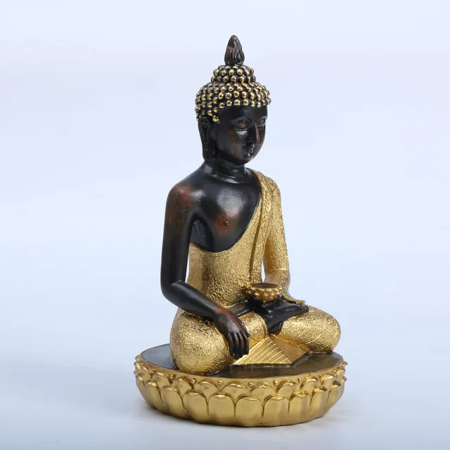 Statue de bouddha dorée d'asie du sud-est, plate-forme de Lotus, décoration intérieure de Statue de bouddha, décor de salle de maison, 1 pièce 4