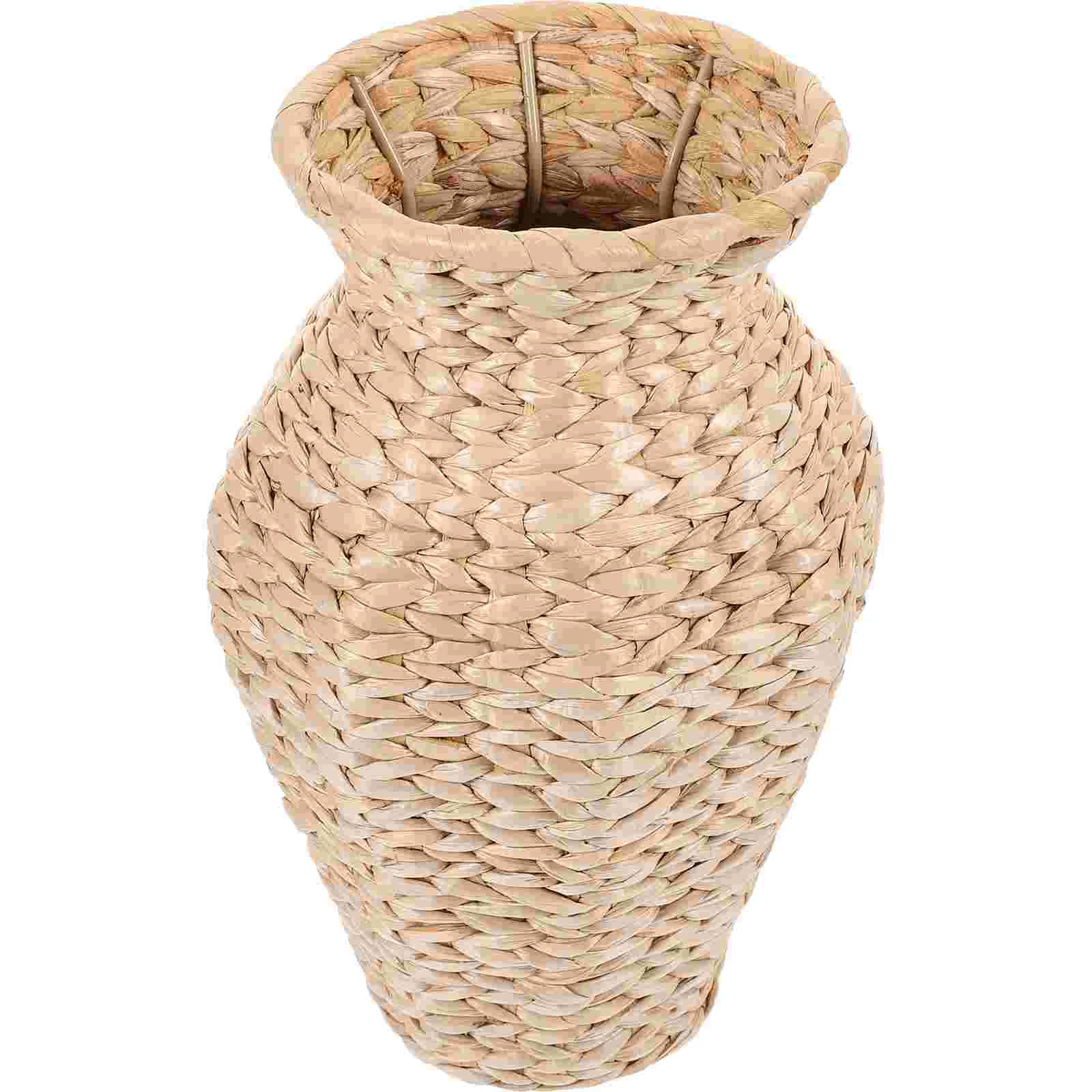 Wicker Rush Vase Flower Pot Clear Straw Flat Basket Weave Prop Eyeglasses Lanyard 5