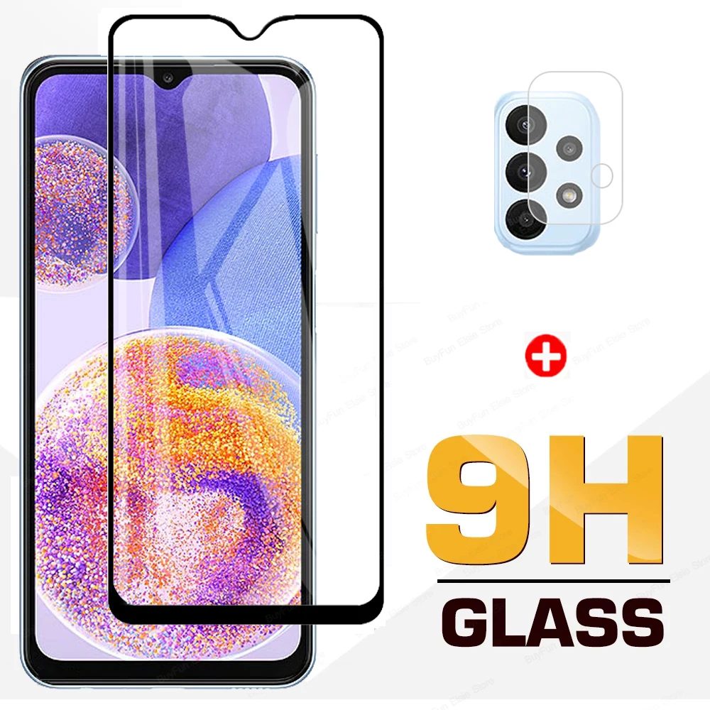 2 in 1 9H Tempered Glass For Samsung Galaxy A23 Protective Screen