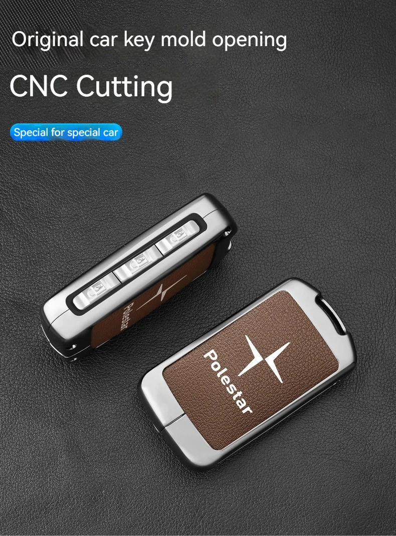 Auto Smart Remote Key Case Vollleder Abdeckung Schutz Halter Shell Für Volvo Polestar 2 Polestar 3 2023 2024 Keyless Schlüsselbund – Detail 5