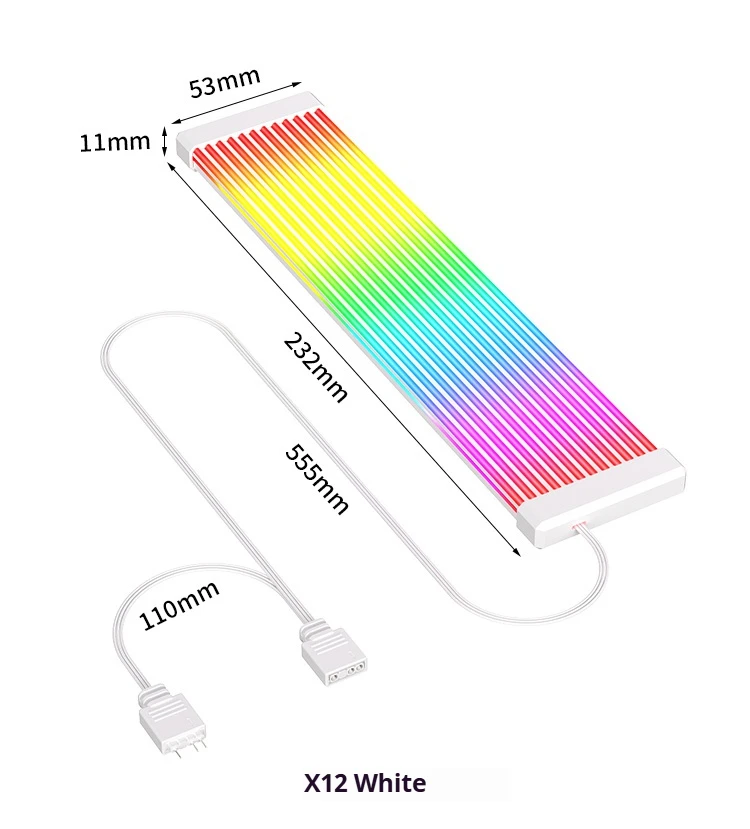 TEUCER AG-07 RGB Rainbow PC Addressable 5V 3Pin ARGB DIY Light Board for Motherb