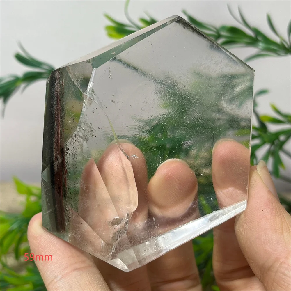 Crystal Natural Garden Black Hair Palm Quartz Free Form Stone Reiki Healing Mineral Specimen Home Stone Decoration Gift Energy 4