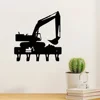 1pc Iron Crafts Wall Hanging Excavator Key Rack Hanger 9 inch Wide/6 inch Wide Metal Wall Art key Hanger Towel Rack Organizer 5
