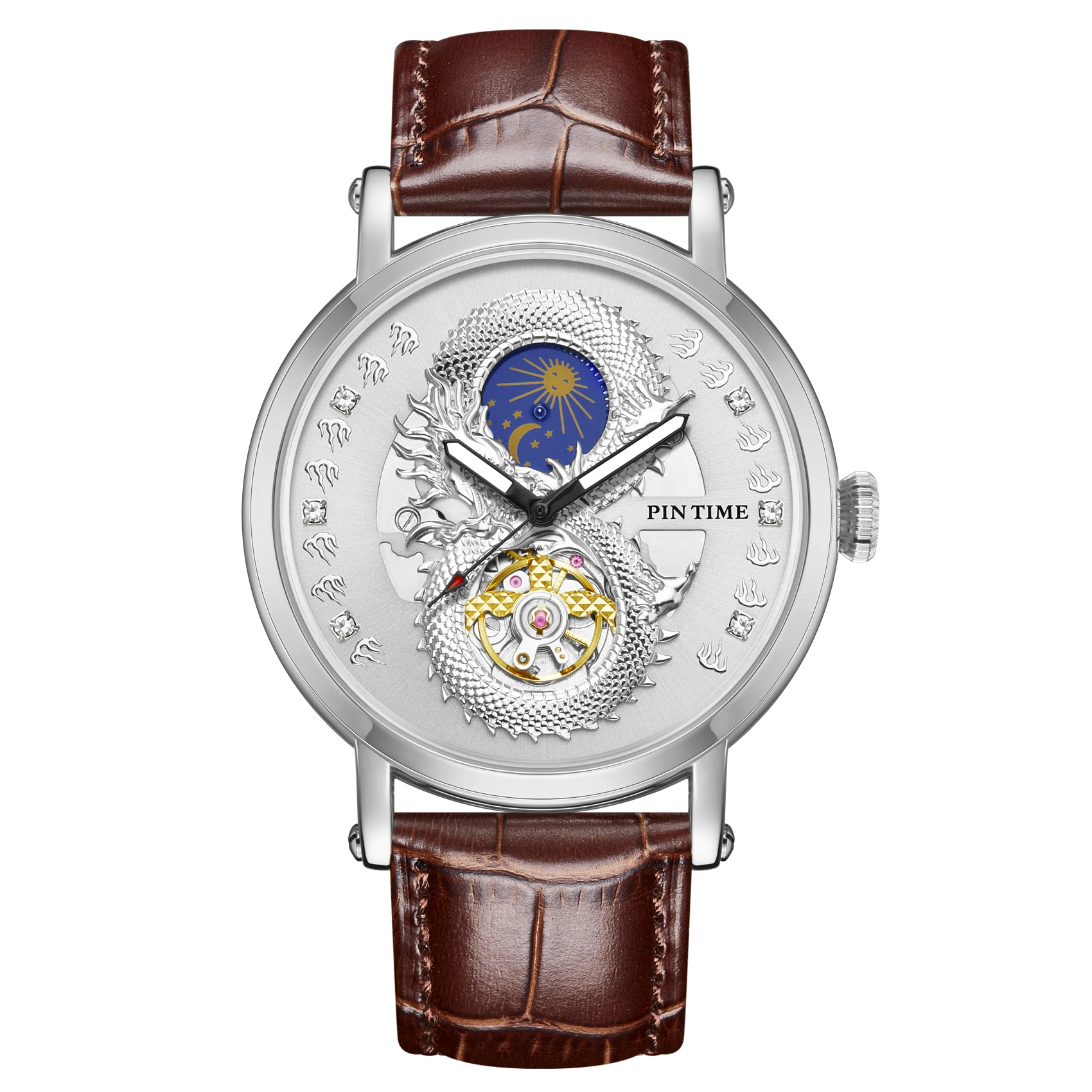 2023 Nuovo Super Men'S Chinese Zodiac Chinese Dragon No.1 Orologi Orologio Zaffiro Orologio Al Quarzo Da Uomo Regalo Di Personalità