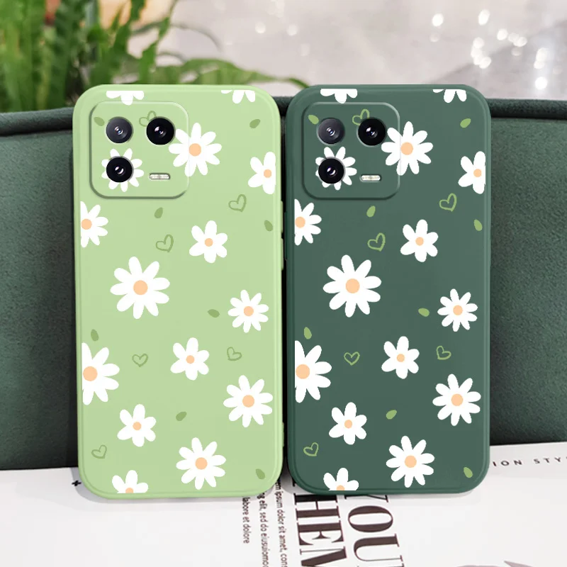 Tender Daisy Liquid Silicone Phone Case Cover