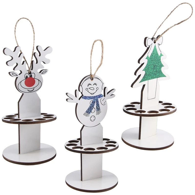 

3 шт. Рождественский уникальный держатель для денег деревянные рождественские настольные украшения ручной работы Рождественская елка, олень, Снеговик Держатель для денег